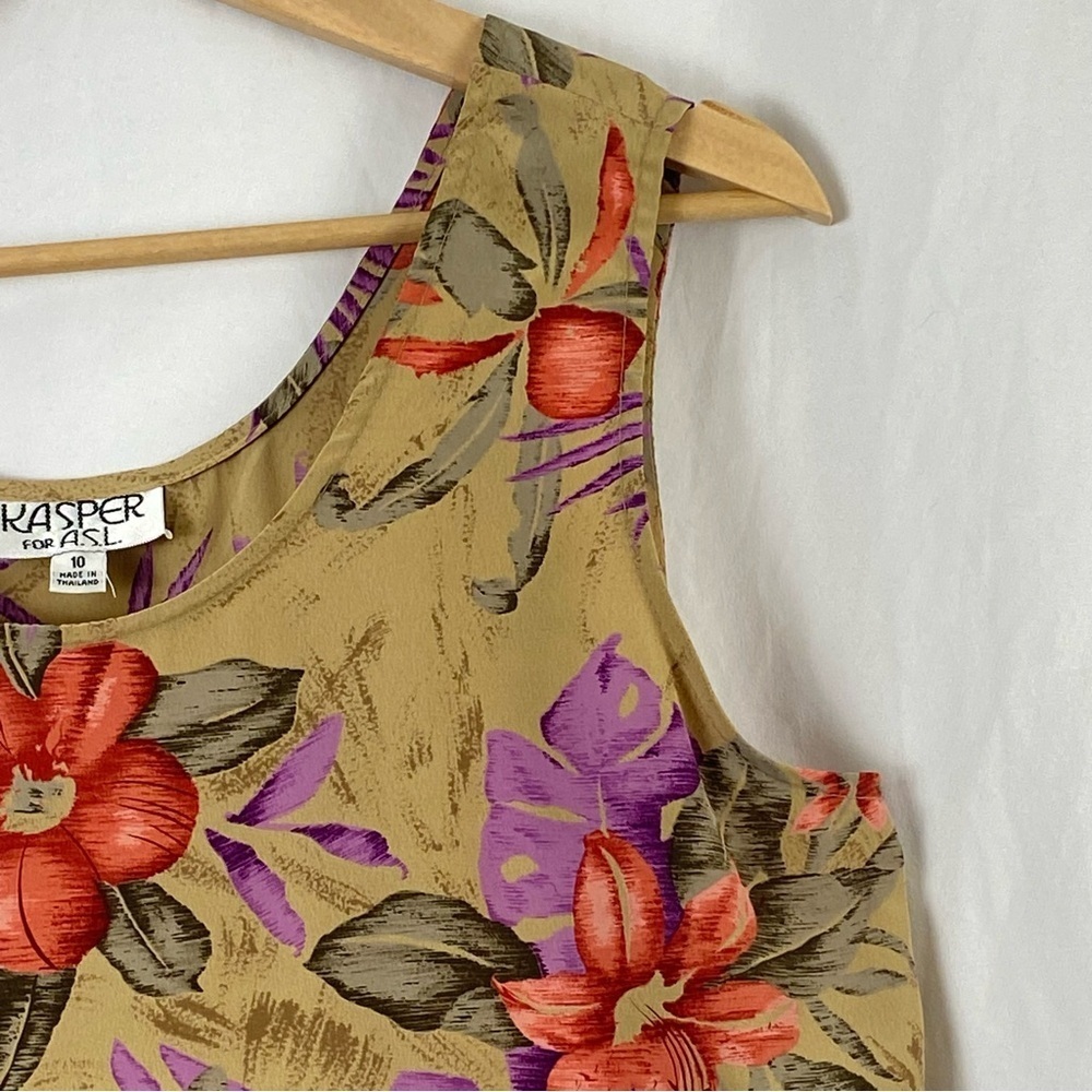 Kasper For A.S.L. Floral Sleeveless Tank Top Multicolor Size 10 - Picture 6 of 16